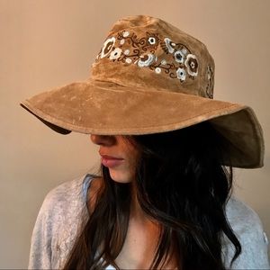 Wilson Leather Hat. Floral Wrap around Embroidery
